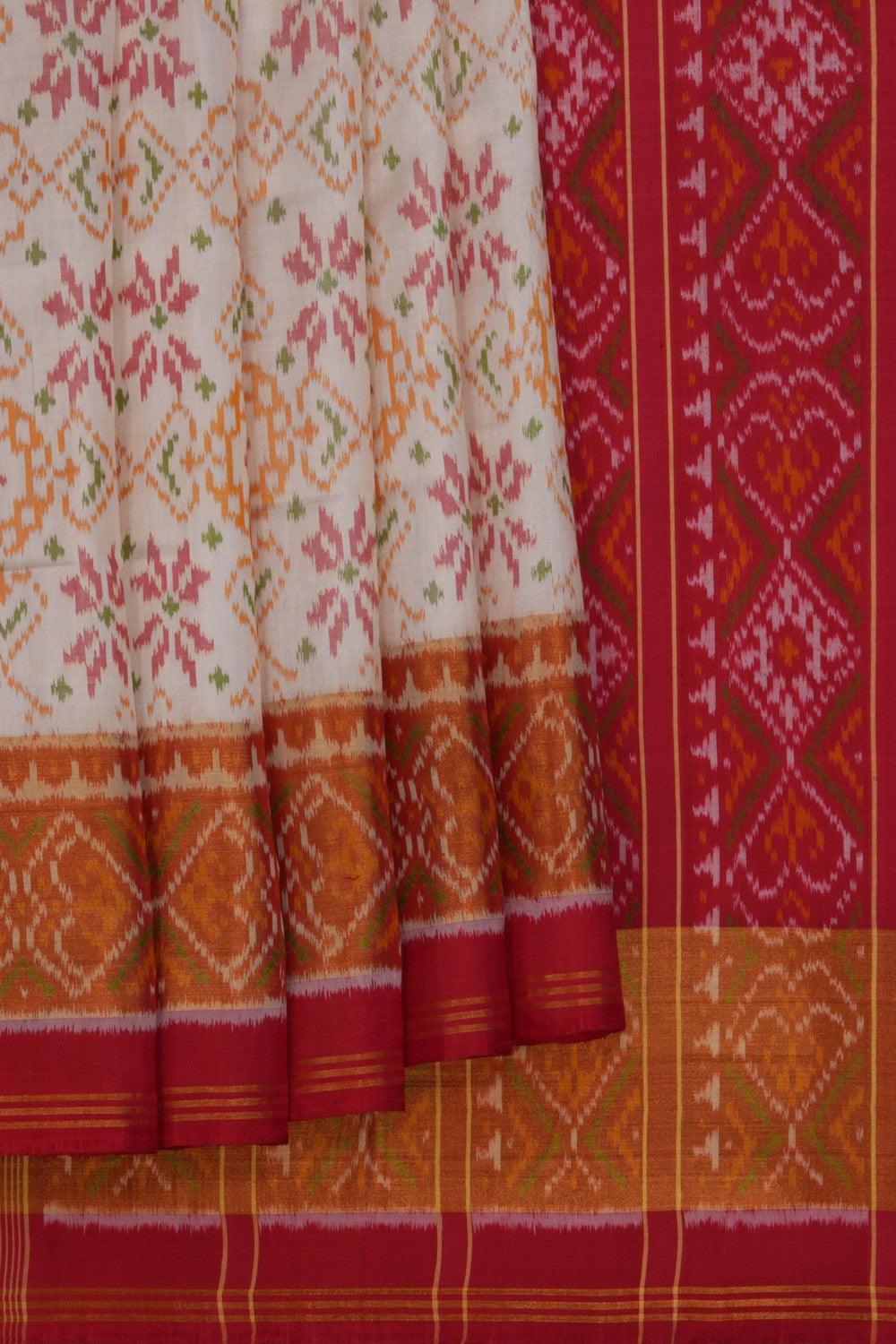Image of Rajkot Silk Off-White Saree
